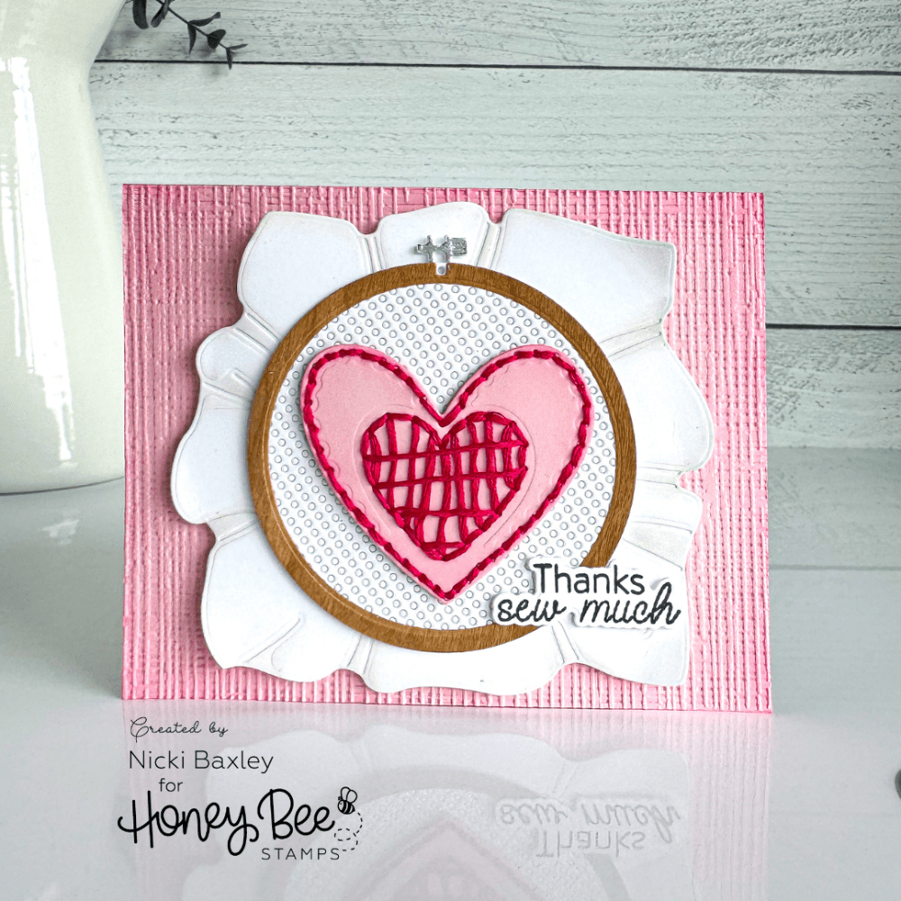 In Stitches: Heart - Honey Cuts - Stand - Alone Dies - Honey Bee Stamps