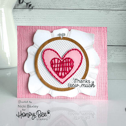 In Stitches: Heart - Honey Cuts - Stand - Alone Dies - Honey Bee Stamps