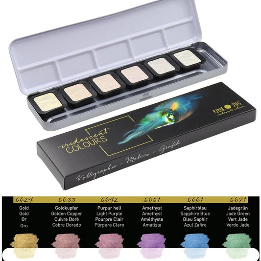 Iridescent Colors by FINETEC - Pixie Dust - 6 pan set - Honey Bee Stamps