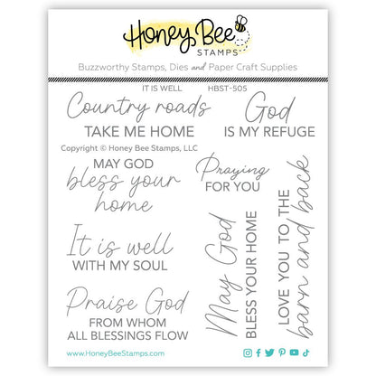 It Is Well - 4x4 Photopolymer Stamp Set - Honey Bee Stamps