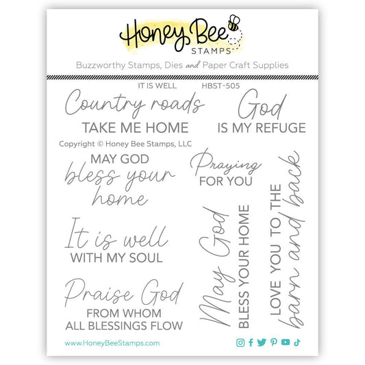 It Is Well - 4x4 Photopolymer Stamp Set - Honey Bee Stamps