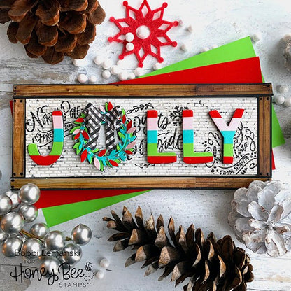 Joy Noel Wreath - Honey Cuts - Stand - Alone Dies - Honey Bee Stamps