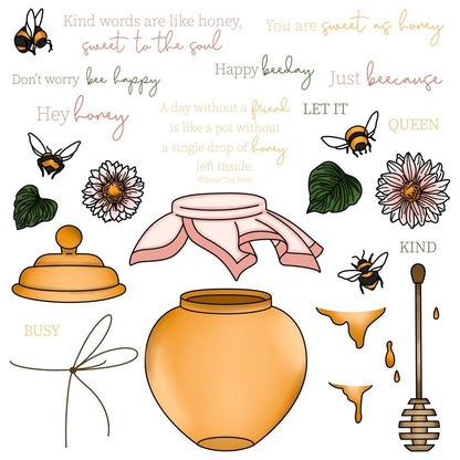 Just BEEcause - 6x8 Photopolymer Stamp Set - Retiring - Honey Bee Stamps