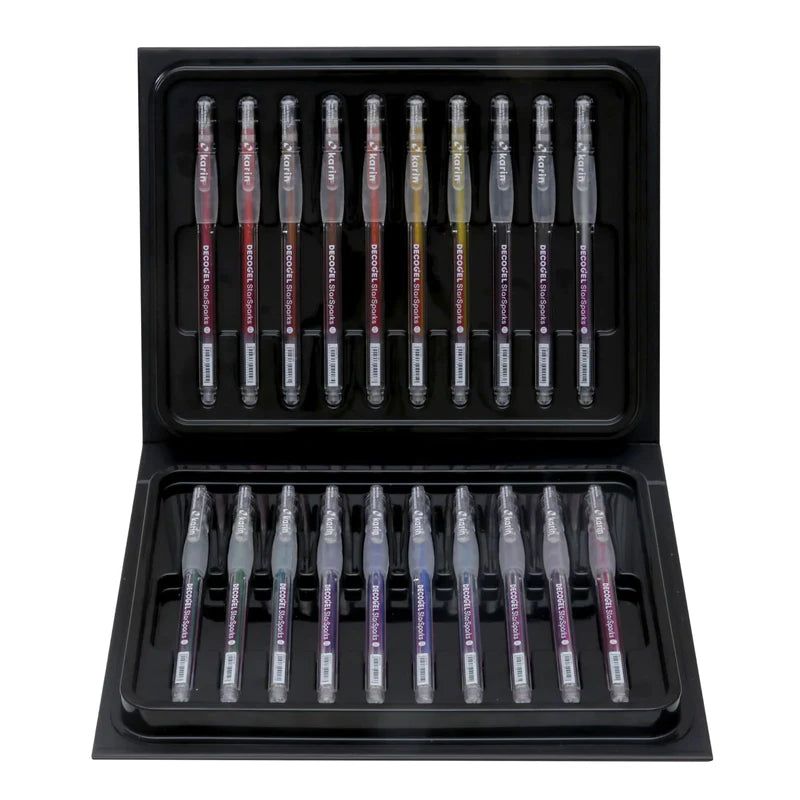 Karin Deco Gel 1.0 Star Sparks 20 Color Set Sparkle Gel Pens - Honey Bee Stamps