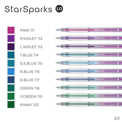 Karin Deco Gel 1.0 Star Sparks 20 Color Set Sparkle Gel Pens - Honey Bee Stamps