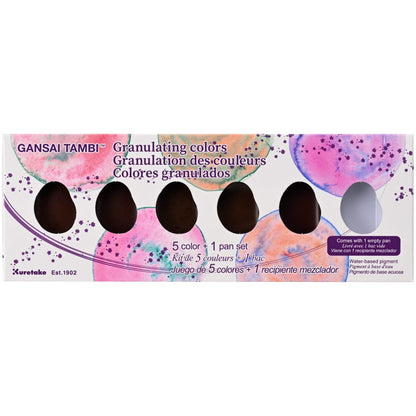 Kuretake Gansai Tambi Watercolor 5 pc Paint Pan Set - Granulating Colors - Honey Bee Stamps