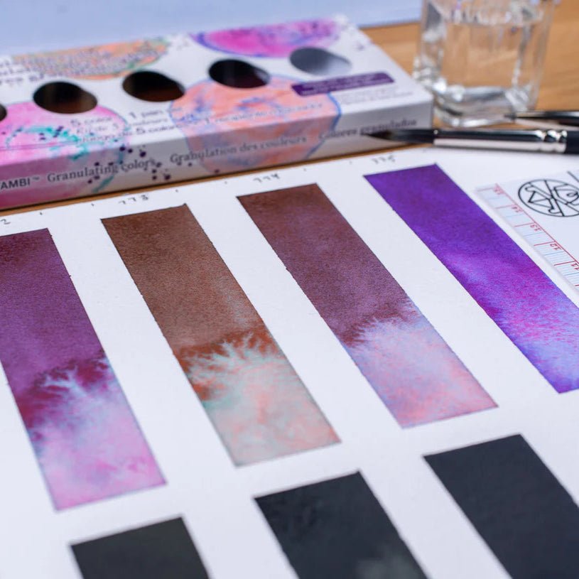 Kuretake Gansai Tambi Watercolor 5 pc Paint Pan Set - Granulating Colors - Honey Bee Stamps