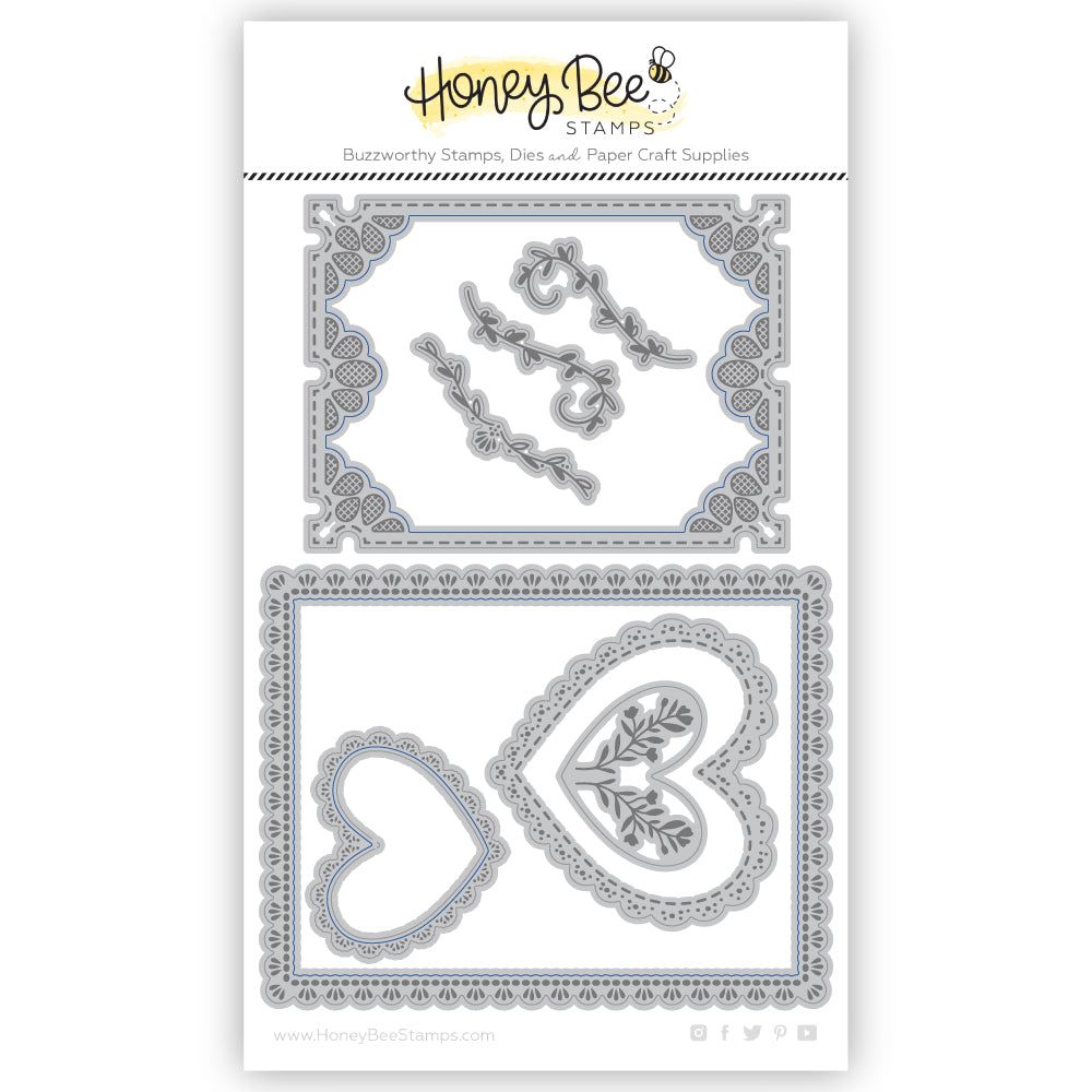 Lace Heart Layering Frames - Honey Cuts - Honey Bee Stamps