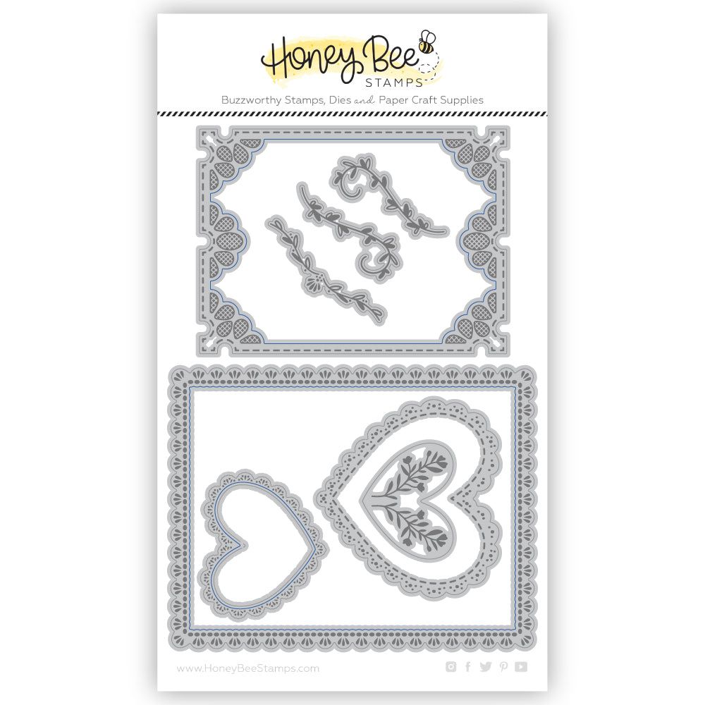 Lace Heart Layering Frames - Honey Cuts - Stand - Alone Dies - Honey Bee Stamps