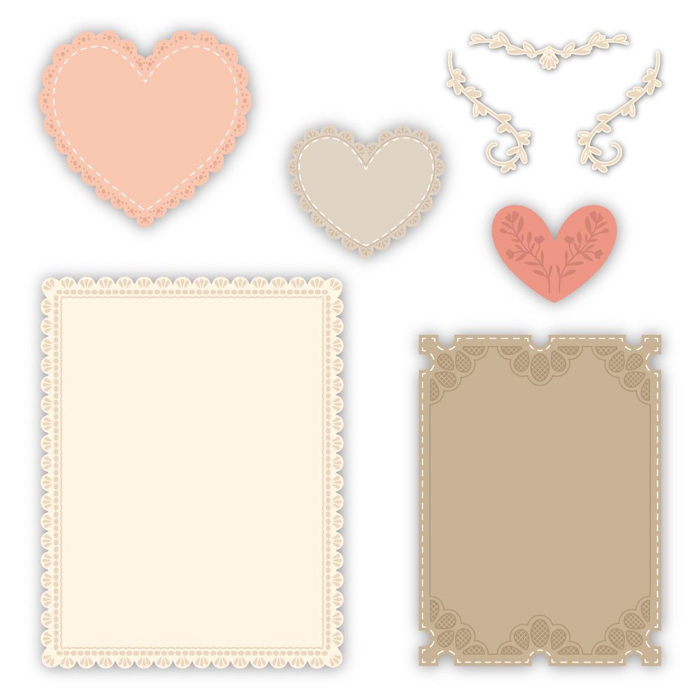 Lace Heart Layering Frames - Honey Cuts - Stand - Alone Dies - Honey Bee Stamps