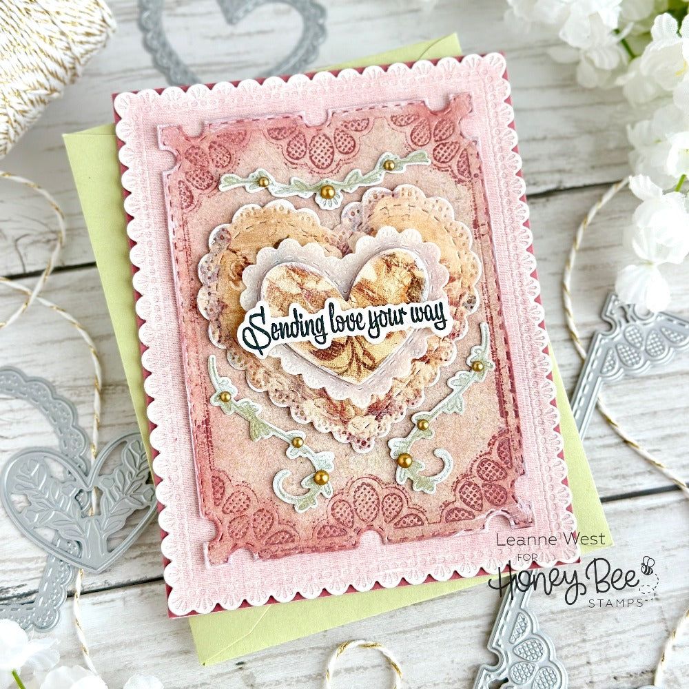 Lace Heart Layering Frames - Honey Cuts - Stand - Alone Dies - Honey Bee Stamps