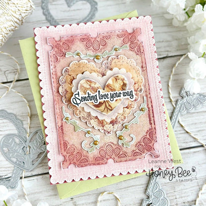 Lace Heart Layering Frames - Honey Cuts - Stand - Alone Dies - Honey Bee Stamps