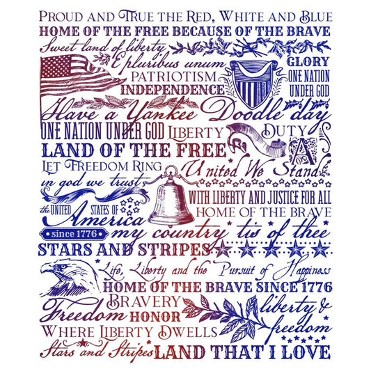 Land Of The Free - 5x6 Rubber Cling Stamp Set - Honey Bee Stamps