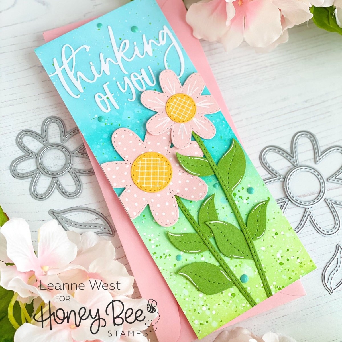 Large Stitched Flowers - Honey Cuts - Stand - Alone Dies - Honey Bee Stamps