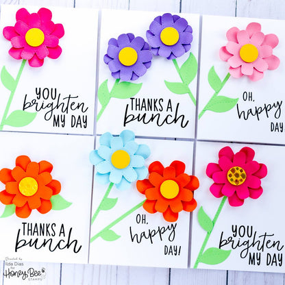 Large Stitched Flowers - Honey Cuts - Stand - Alone Dies - Honey Bee Stamps