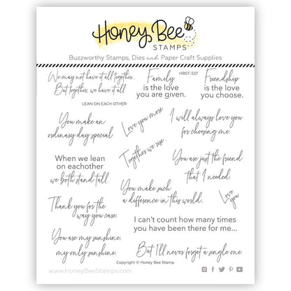 Lean on Each Other - 6x6 Photopolymer Stamp Set - Honey Bee Stamps
