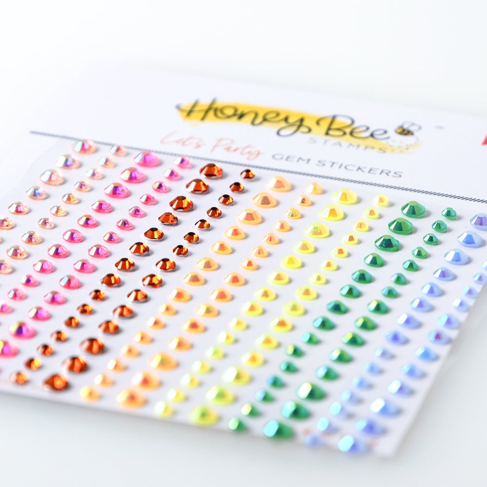 Let's Party Gem Stickers - 210 Count - Honey Bee Stamps