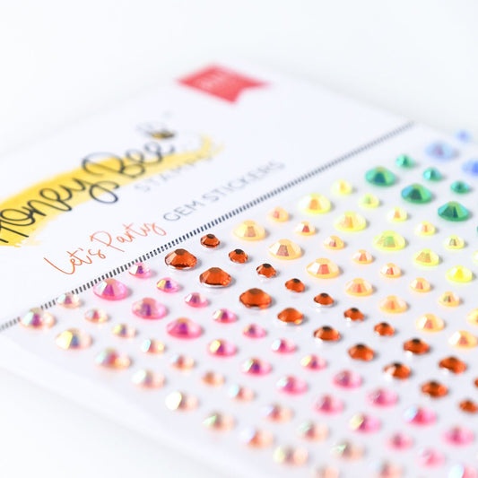 Let's Party Gem Stickers - 210 Count - Honey Bee Stamps