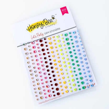Let's Party Gem Stickers - 210 Count - Honey Bee Stamps
