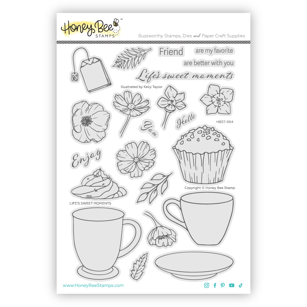 Life's Sweet Moments - 6x 8 Photopolymer Stamp Set - Honey Bee Stamps