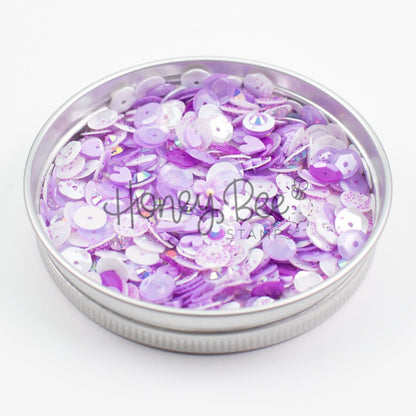 Lilac Garden - Sequin Mix with Special 3D Flower Charm - Honey Bee Stamps