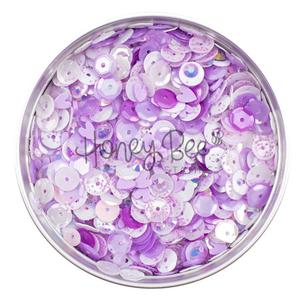 Lilac Garden - Sequin Mix with Special 3D Flower Charm - Honey Bee Stamps