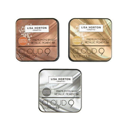 Lisa Horton Crafts Set of 3 LTD Edition Metallic Ink Pads - Silver, Gold and Copper - Honey Bee Stamps