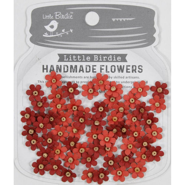 Little Birdie Natalia Paper Flowers - Scarlet Blend 60/Pkg - Honey Bee Stamps