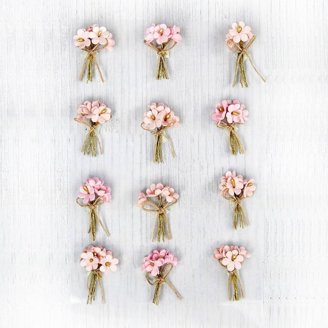 Little Birdie Paper Bouquet - Pearl Pink 12/Pkg - Honey Bee Stamps