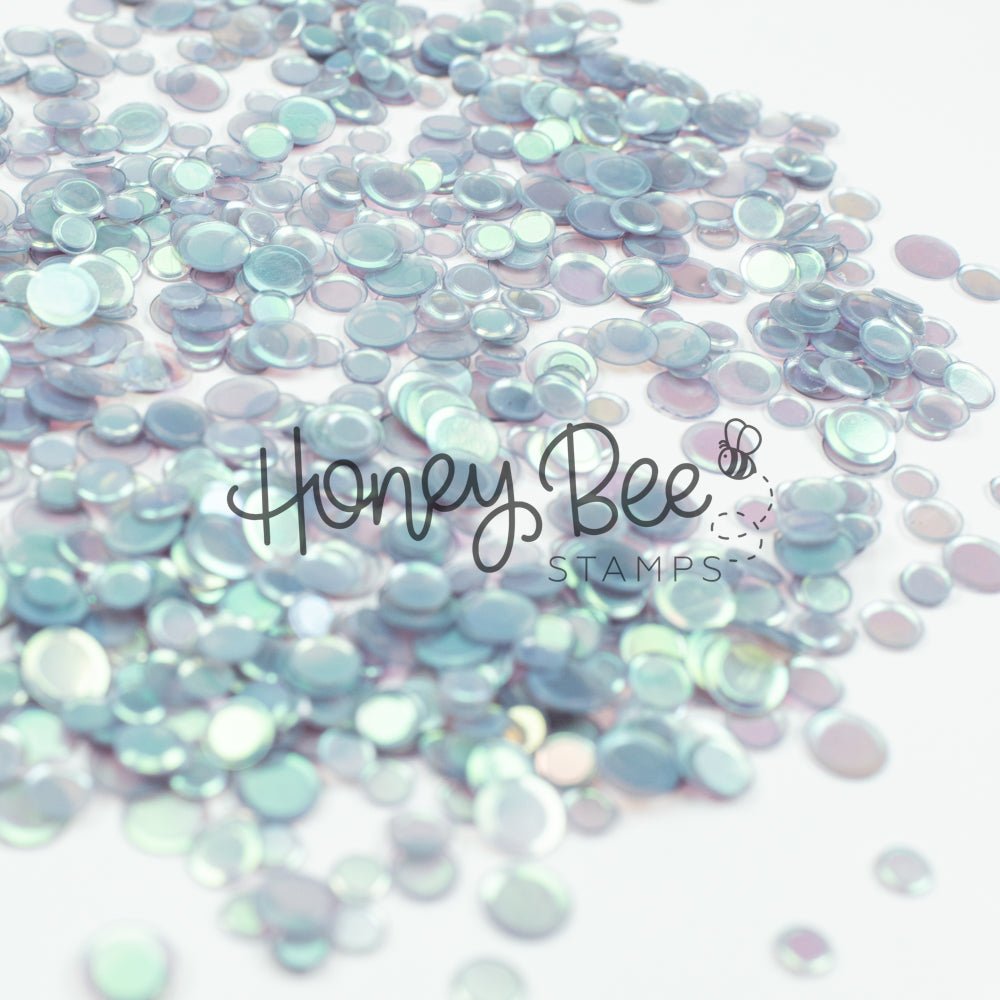 Lost Lake - No Hole Sequins - Pale Blue Gray Iridescent Confetti Mix - Honey Bee Stamps