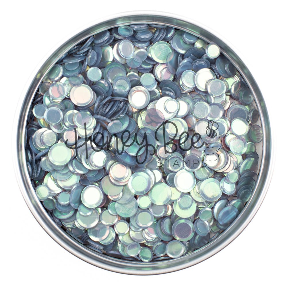 Lost Lake - No Hole Sequins - Pale Blue Gray Iridescent Confetti Mix - Honey Bee Stamps
