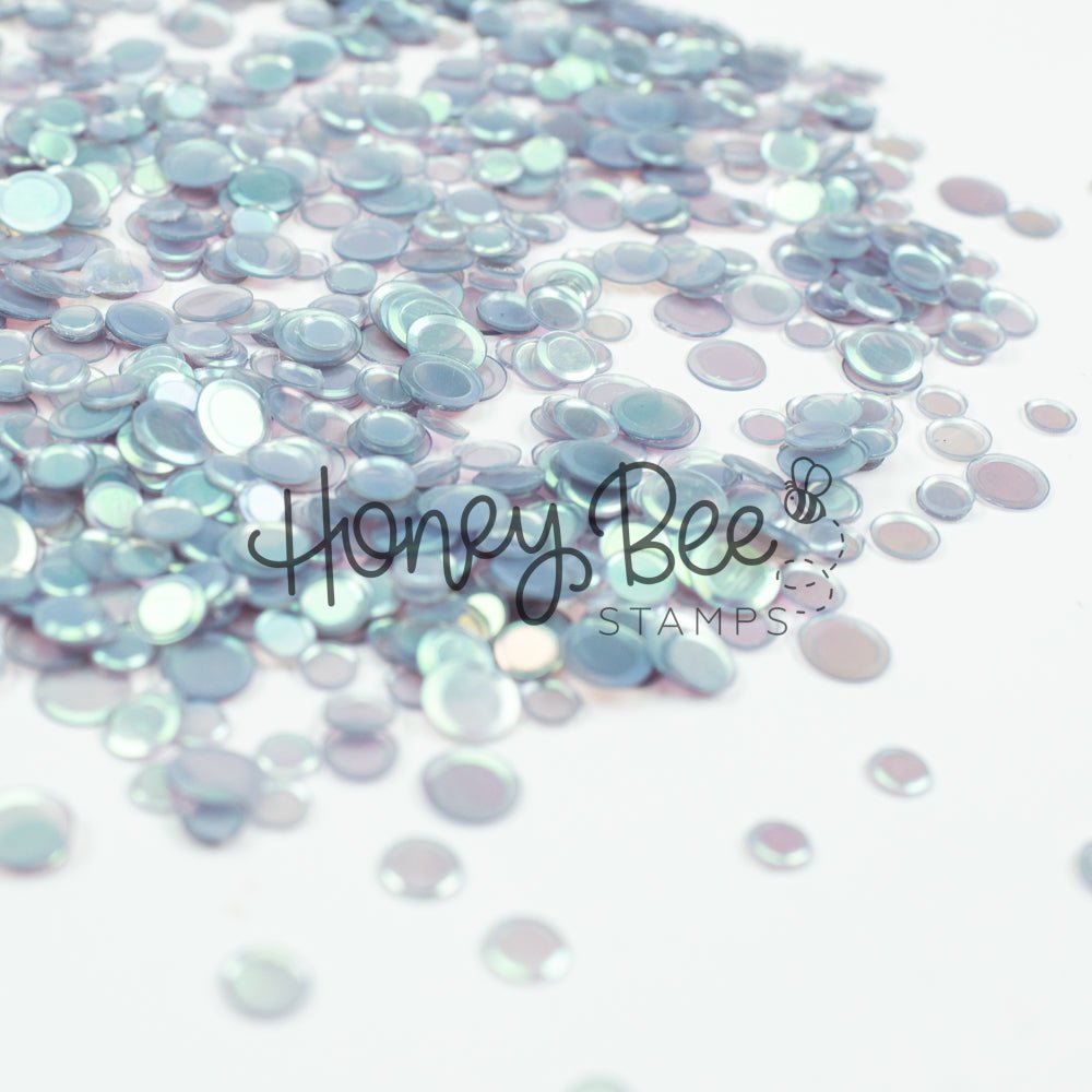 Lost Lake - No Hole Sequins - Pale Blue Gray Iridescent Confetti Mix - Honey Bee Stamps