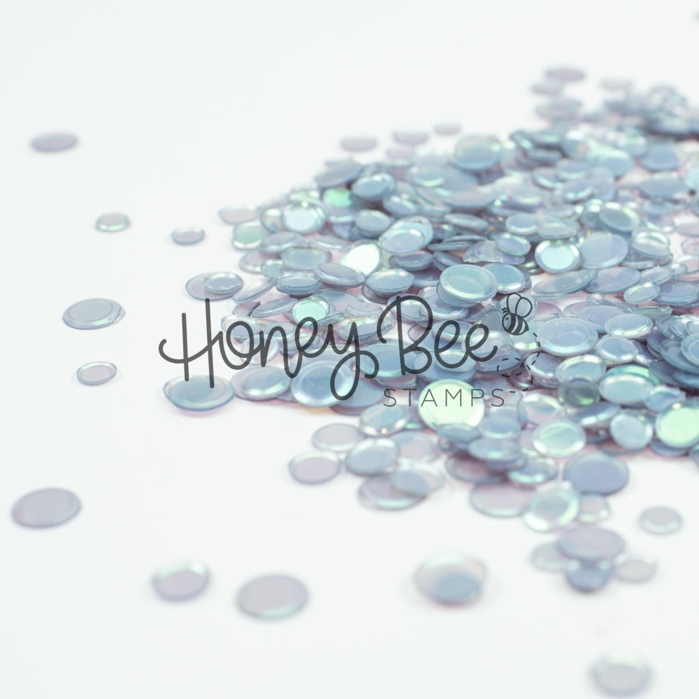 Lost Lake - No Hole Sequins - Pale Blue Gray Iridescent Confetti Mix - Honey Bee Stamps