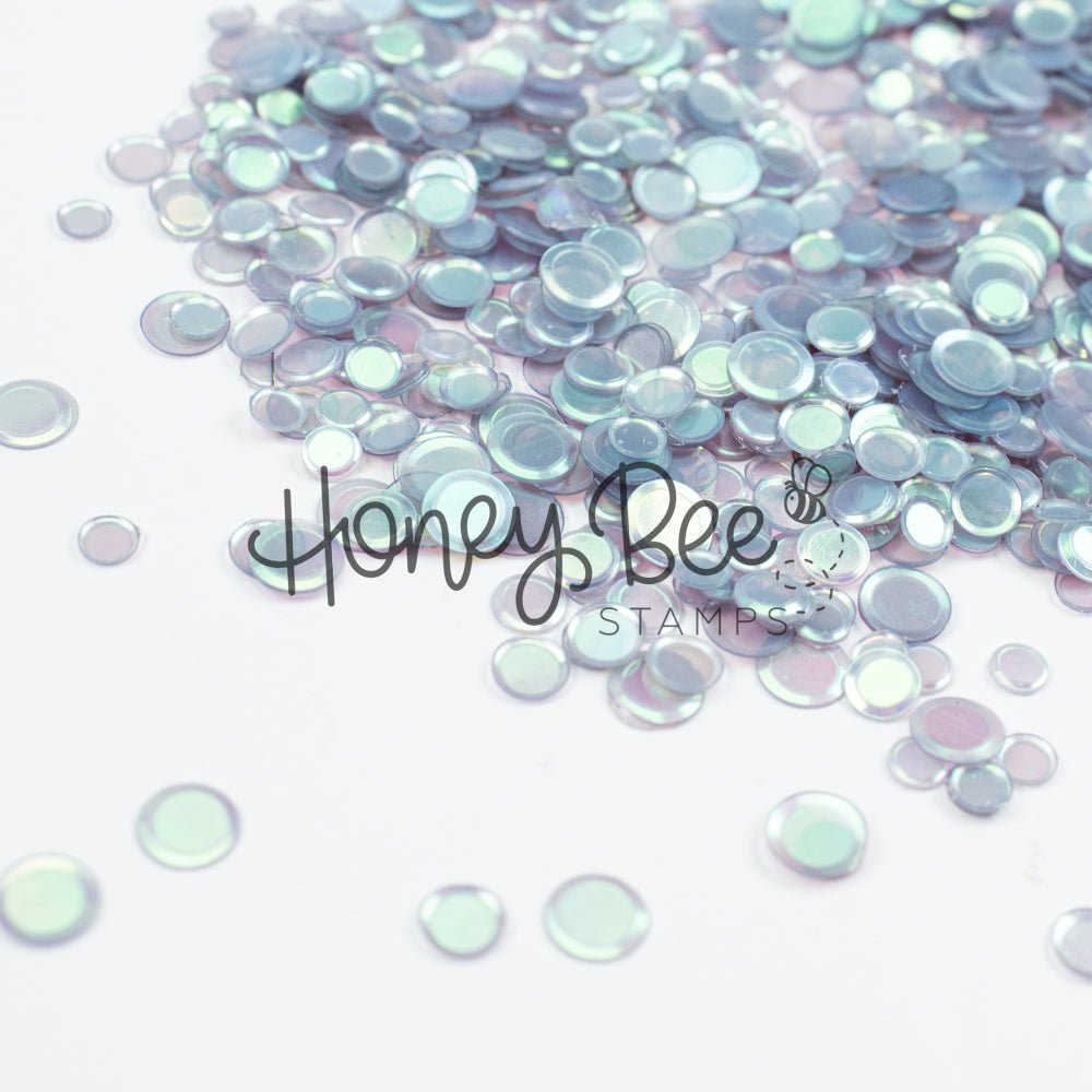 Lost Lake - No Hole Sequins - Pale Blue Gray Iridescent Confetti Mix - Honey Bee Stamps