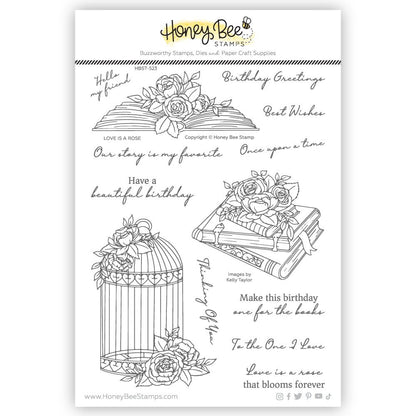 Love Is A Rose - 6x8 Photopolymer Stamp Set - Retiring - Honey Bee Stamps