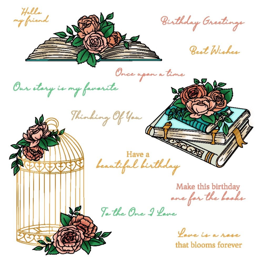 Love Is A Rose - 6x8 Photopolymer Stamp Set - Retiring - Honey Bee Stamps