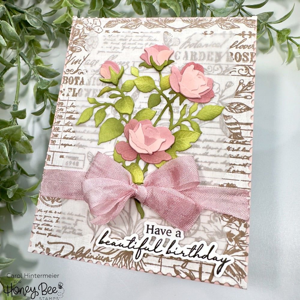 Love Is A Rose 6x8 Stamp Set - Honey Bee Stamps