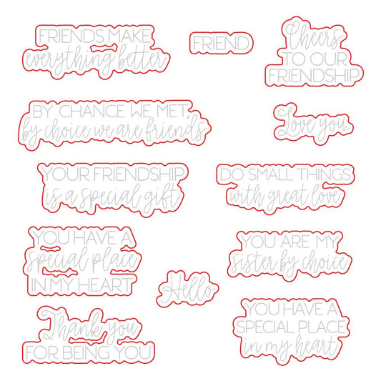 Love You, Friend - Honey Cuts - Coordinating Dies - Honey Bee Stamps