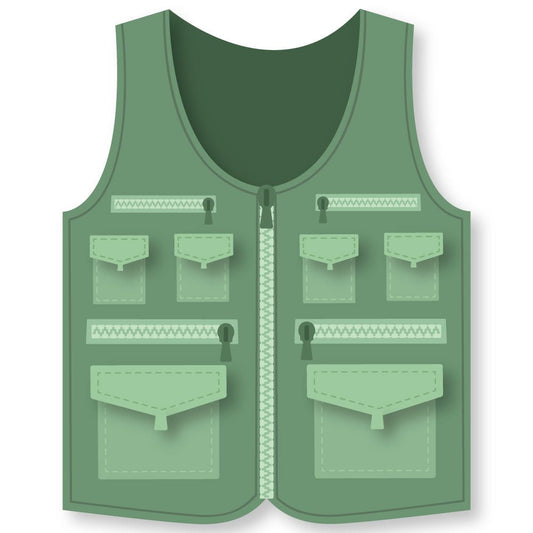 Lovely Layer: Fishing Vest A2 Card Base - Honey Cuts Stand - Alone Dies - Honey Bee Stamps