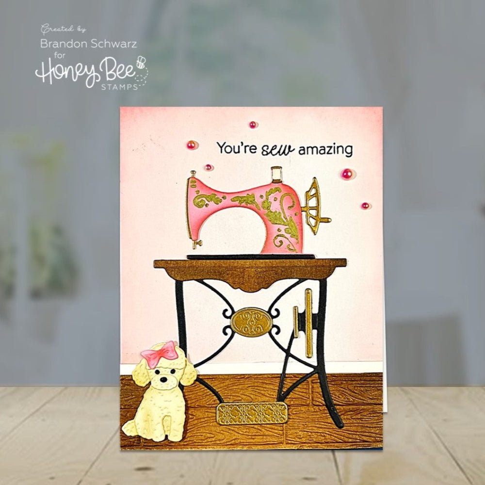 Lovely Layers: Antique Sewing Table - Honey Cuts - Stand - Alone Dies - Honey Bee Stamps