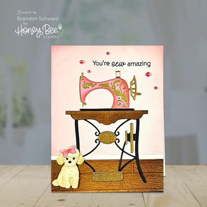 Lovely Layers: Antique Sewing Table - Honey Cuts - Stand - Alone Dies - Honey Bee Stamps