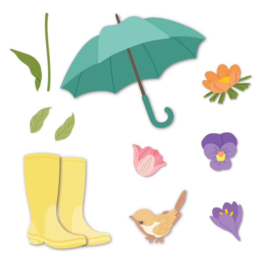 Lovely Layers: April Showers - Honey Cuts - Stand - Alone Dies - Honey Bee Stamps