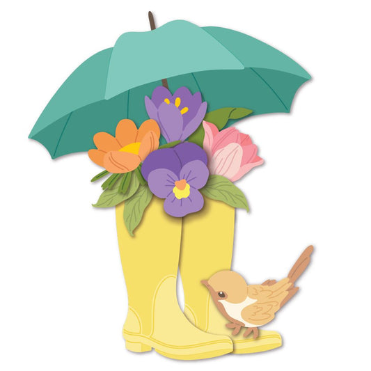 Lovely Layers: April Showers - Honey Cuts - Stand - Alone Dies - Honey Bee Stamps