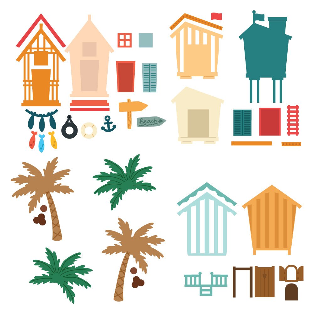 Lovely Layers: Beach Houses - Honey Cuts - Stand - Alone Dies - Honey Bee Stamps