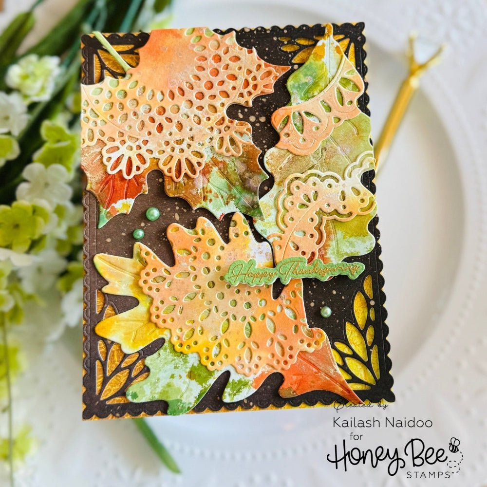 Lovely Layers: Boho Leaves - Honey Cuts - Stand - Alone Dies - Honey Bee Stamps