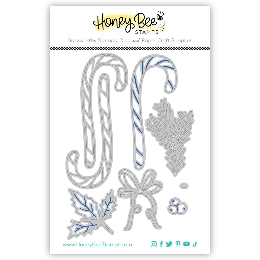 Lovely Layers: Candy Cane - Honey Cuts - Stand - Alone Dies - Honey Bee Stamps