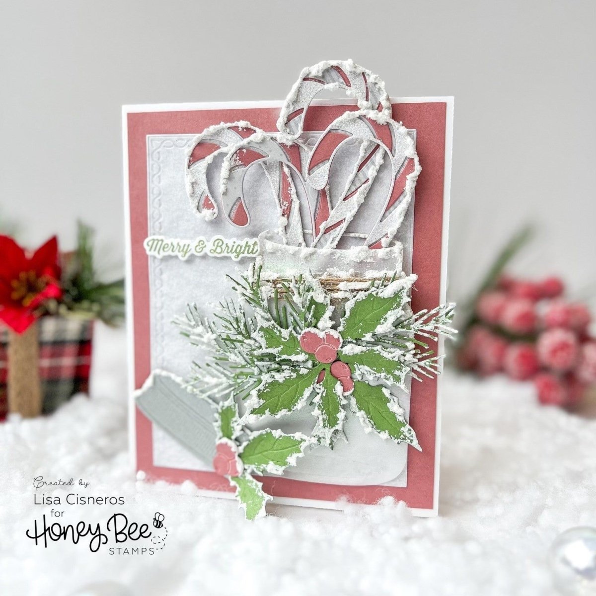 Lovely Layers: Candy Cane - Honey Cuts - Stand - Alone Dies - Honey Bee Stamps
