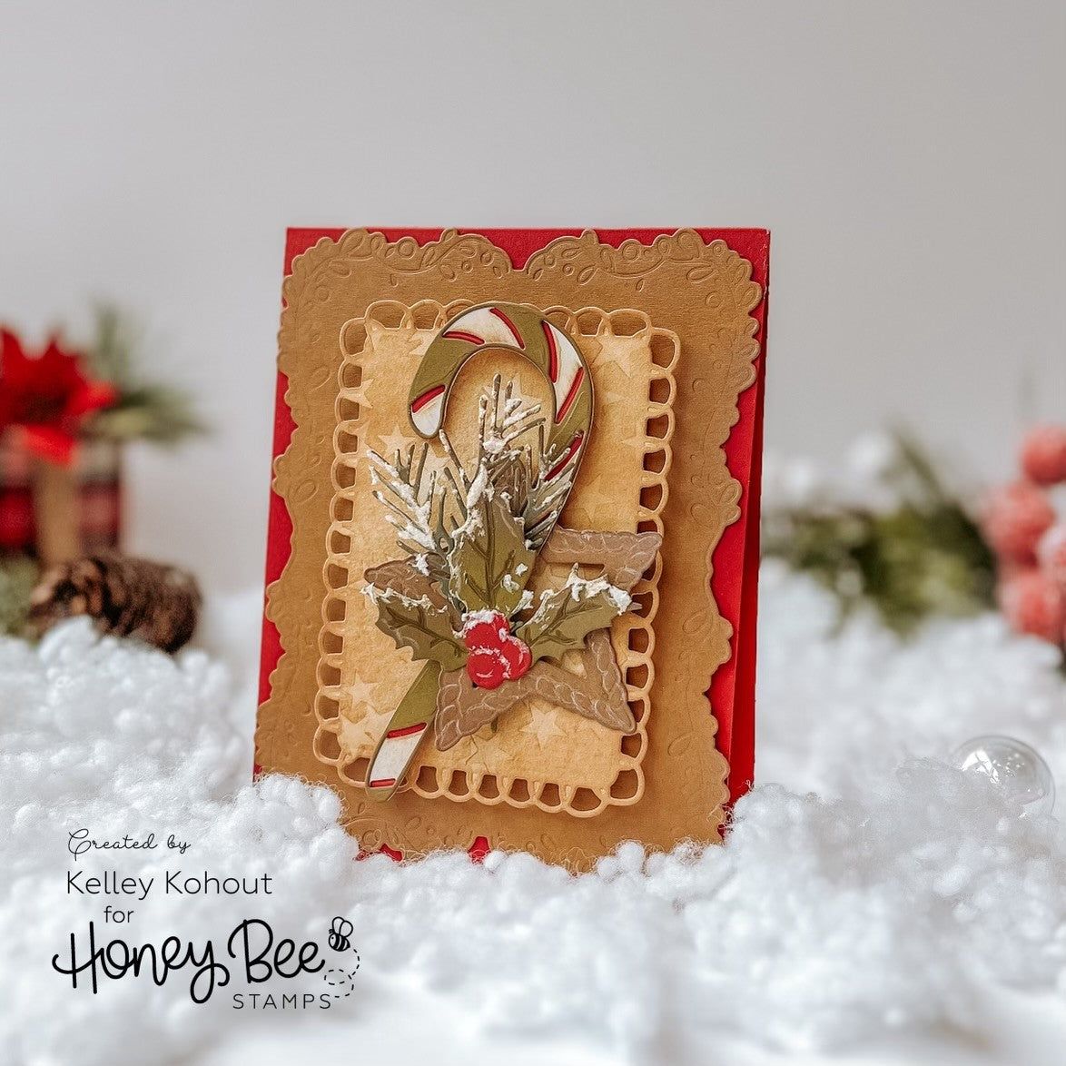 Lovely Layers: Candy Cane - Honey Cuts - Stand - Alone Dies - Honey Bee Stamps