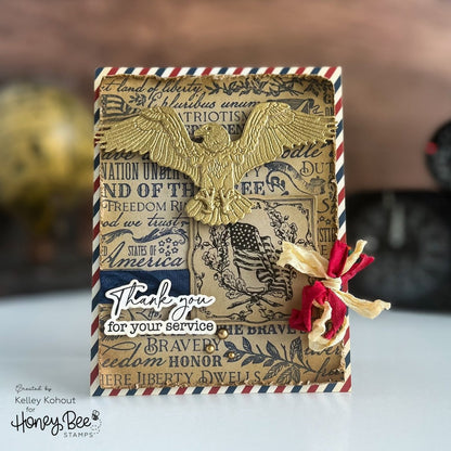 Lovely Layers: Eagle - Honey Cuts - Stand - Alone Dies - Honey Bee Stamps