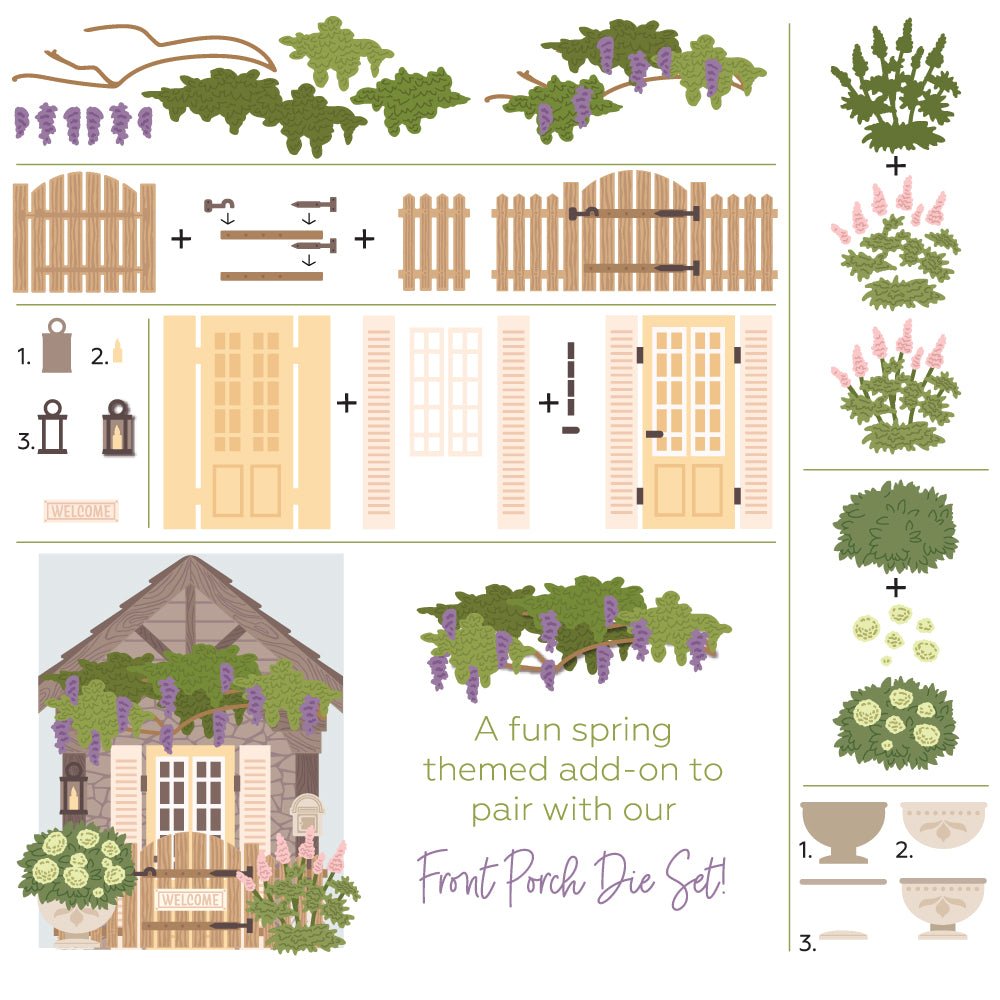 Lovely Layers: Front Porch Spring Add - On - Honey Cuts - Stand - Alone Dies - Honey Bee Stamps